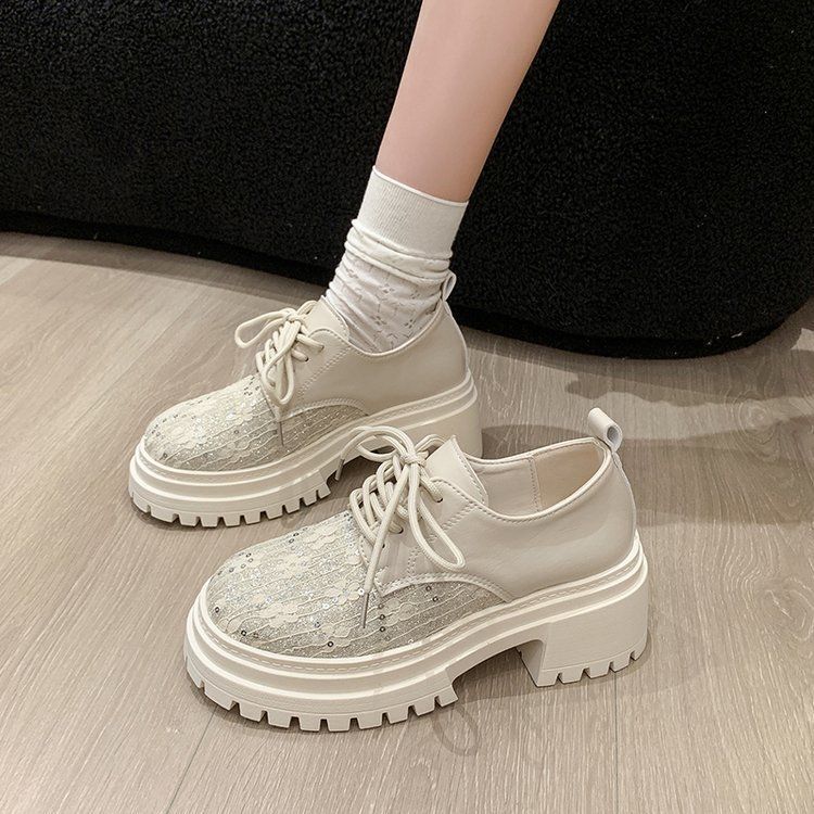 厚底洋气小皮鞋女复古英伦风增高气质乐福鞋单鞋女2025春夏季新款