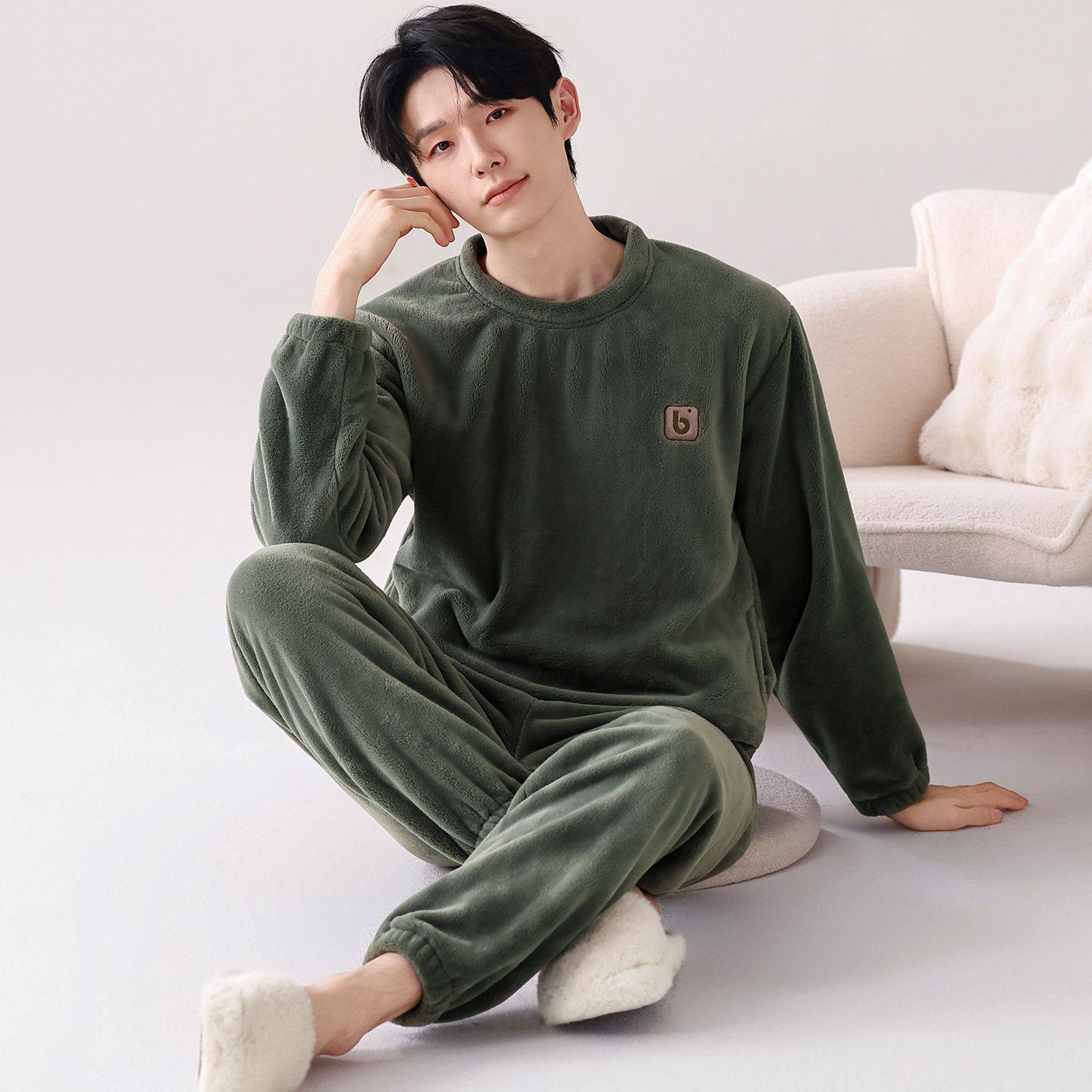 秋冬新款法兰绒睡衣男加厚加绒男士保暖家居服套装冬季奢华质感,童装/婴儿装/亲子装,家居服套装,淘宝优惠券,粉丝福利购,淘宝优惠卷