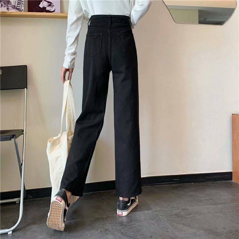 牛仔裤女直筒宽松春季秋冬2025年新款高腰显瘦小个子阔腿拖地裤子,女装/女士精品,大码裤装,淘宝优惠券,粉丝福利购,淘宝优惠卷