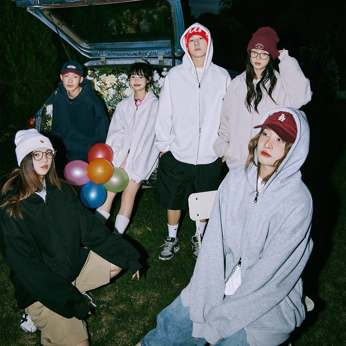 380G秋季款重磅卫衣外套男韩版纯色美式连帽开衫潮情侣百搭夹克衫