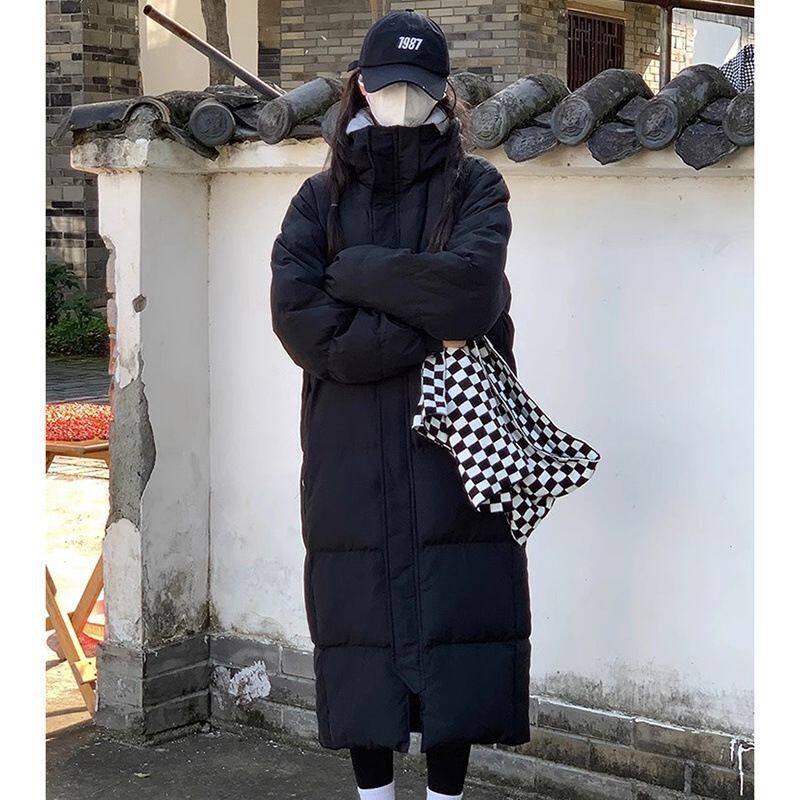 长款棉服女过膝超长2025新款韩版宽松加厚休闲冬季棉袄外套女潮