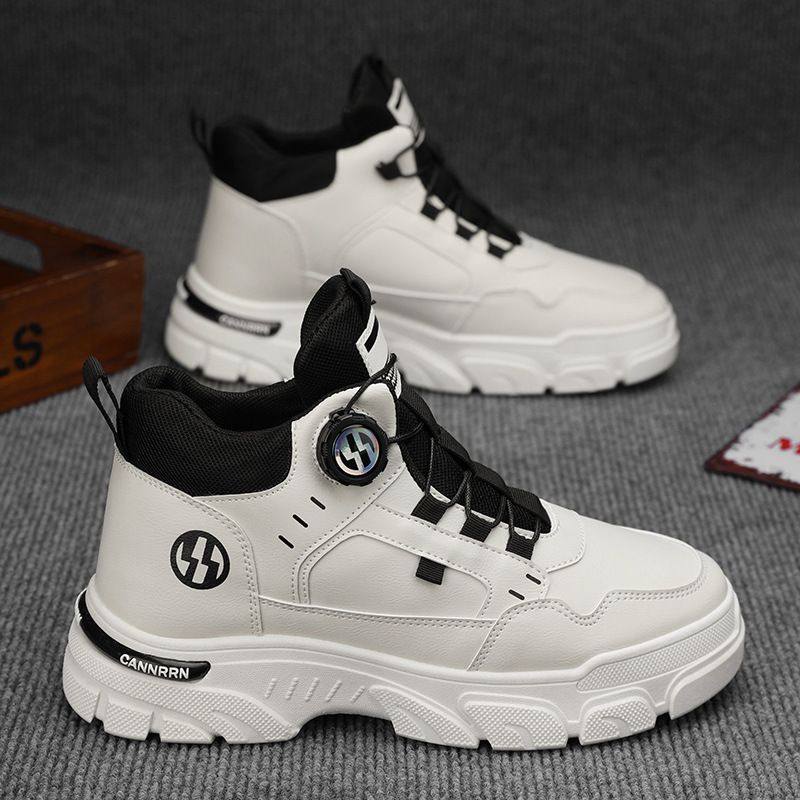 男鞋低帮英伦风工装马丁靴皮面防水运动休闲小白劳保潮鞋冬季保暖