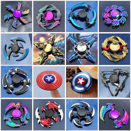 金属炫彩指尖陀螺儿减压童玩具