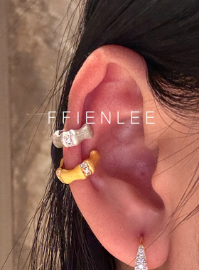 925银耳饰  翠竹 时尚轻奢竹节耳骨夹女款气质百搭耳环