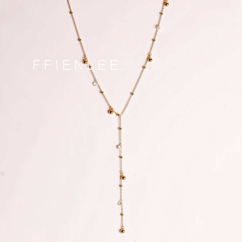 925银项链  珠粹钟华 轻奢小众高级感泡泡珠珠流苏Y字链