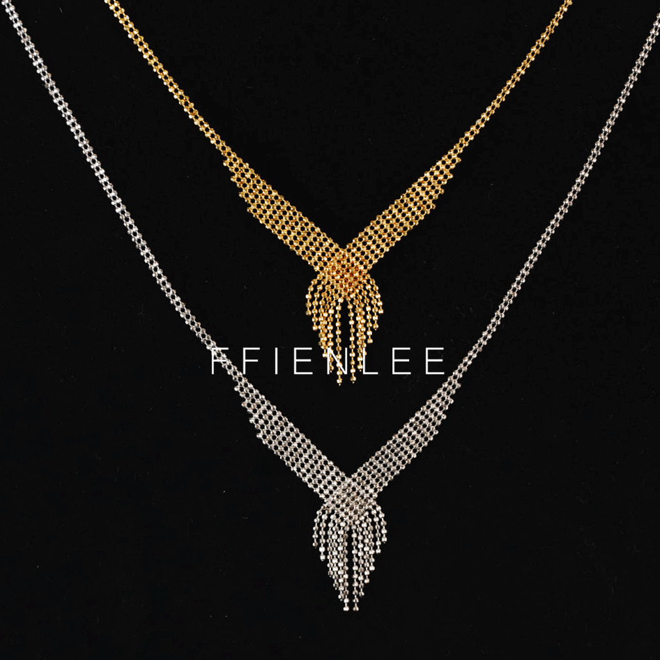 S925银 镀金 珠络 轻奢小众珠珠流苏毛衣链女款气质百搭项链