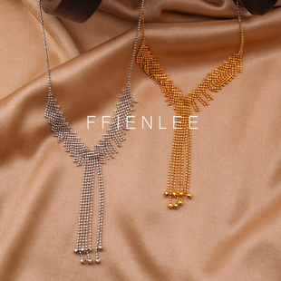 坠链均925银 暮秋时节 轻奢小众Y字流苏毛衣链女款气质百搭项链