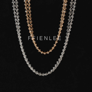 链子925银  初露双行 轻奢小众blingbling毛衣链气质项链