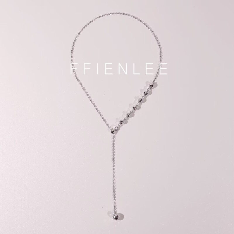 925银项链 香槟甜心 立体切割银球CNC工艺项链时尚高级Y字颈链