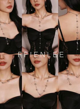 925银项链 银河之晴 意大利小众设计感复古镭射猫眼珠珠锁骨链