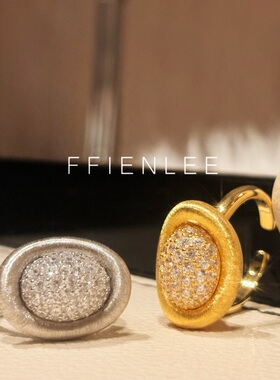 925银戒指  泊光 轻奢小众设计活口戒指女款气质宽面戒指