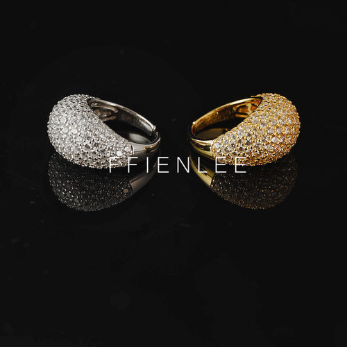 925银戒指  深邃之眸 轻奢小众活口戒指女款爆闪气质戒指