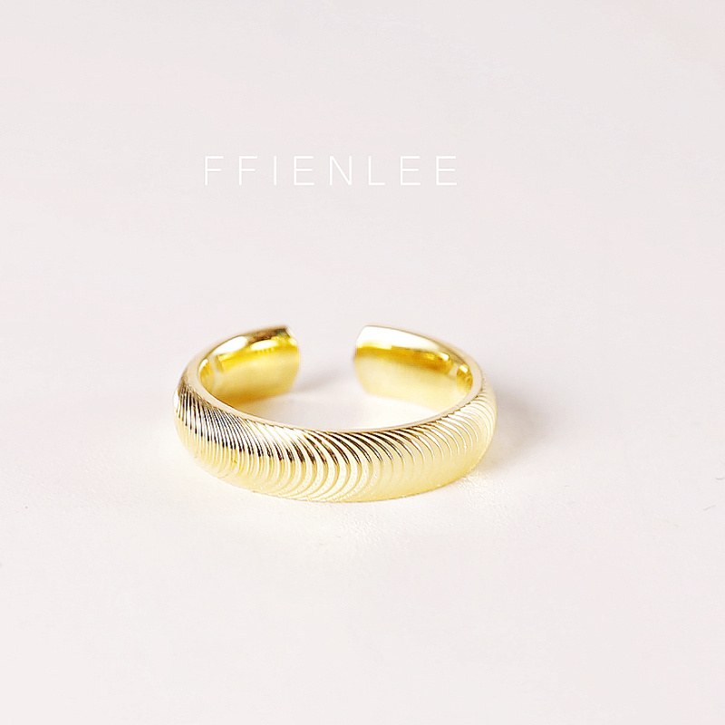 925银戒指 鱼鳞  简约小众菱形车花戒指女ins高级感多重波纹戒指