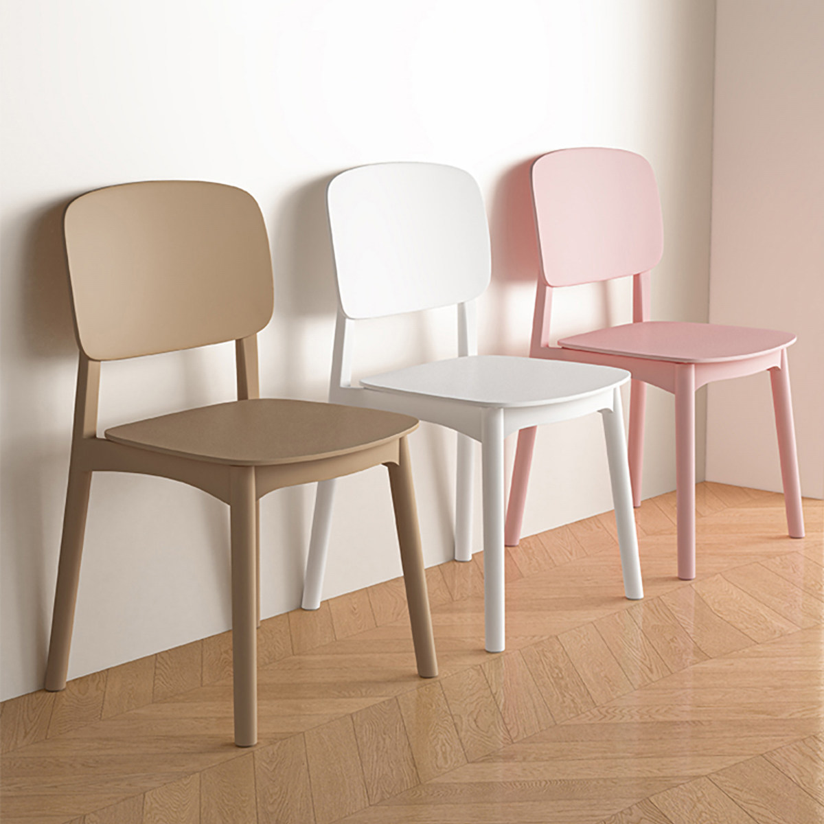 塑料椅子家用塑料餐椅北欧简约现代靠背白色餐桌椅可叠放餐椅
