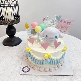 生肖狗儿童生日蛋糕大耳朵玉桂狗可爱小狗氛围感甜品台烘焙摆件