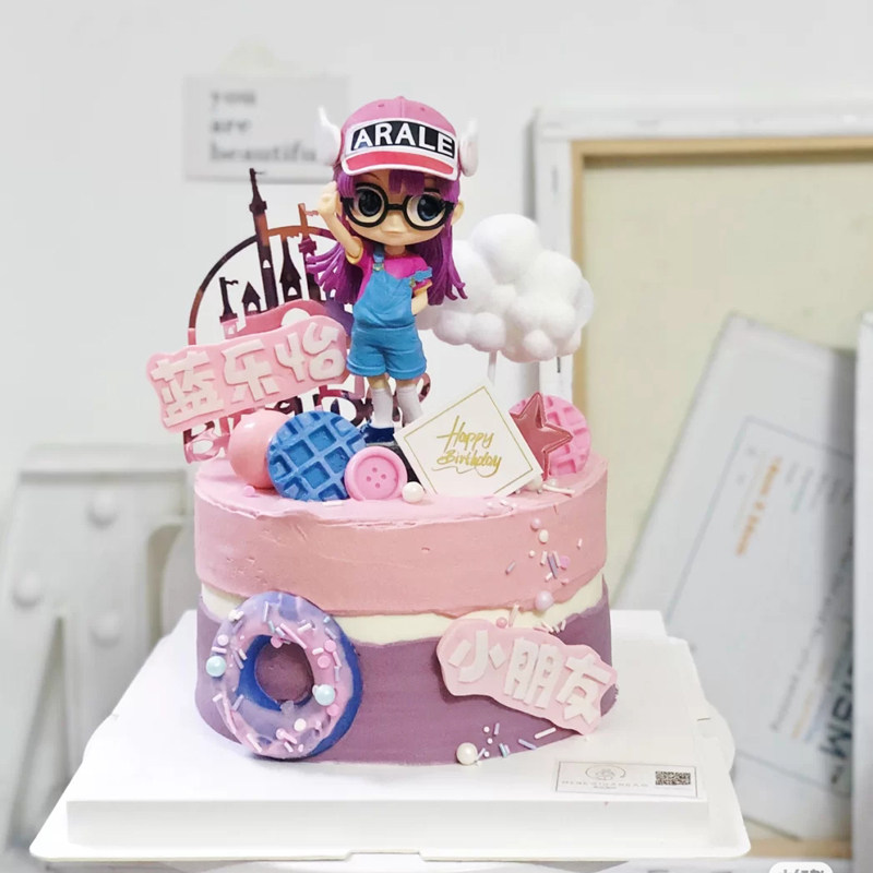 儿童节卡通Q版大眼睛娃娃实心阿拉蕾IQ博士玩具公仔蛋糕烘焙摆件