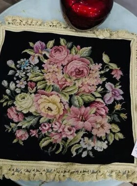 绒绣抱枕纯民族重磅工艺needlepoint民族编织抱枕纯羊毛新疆宫廷