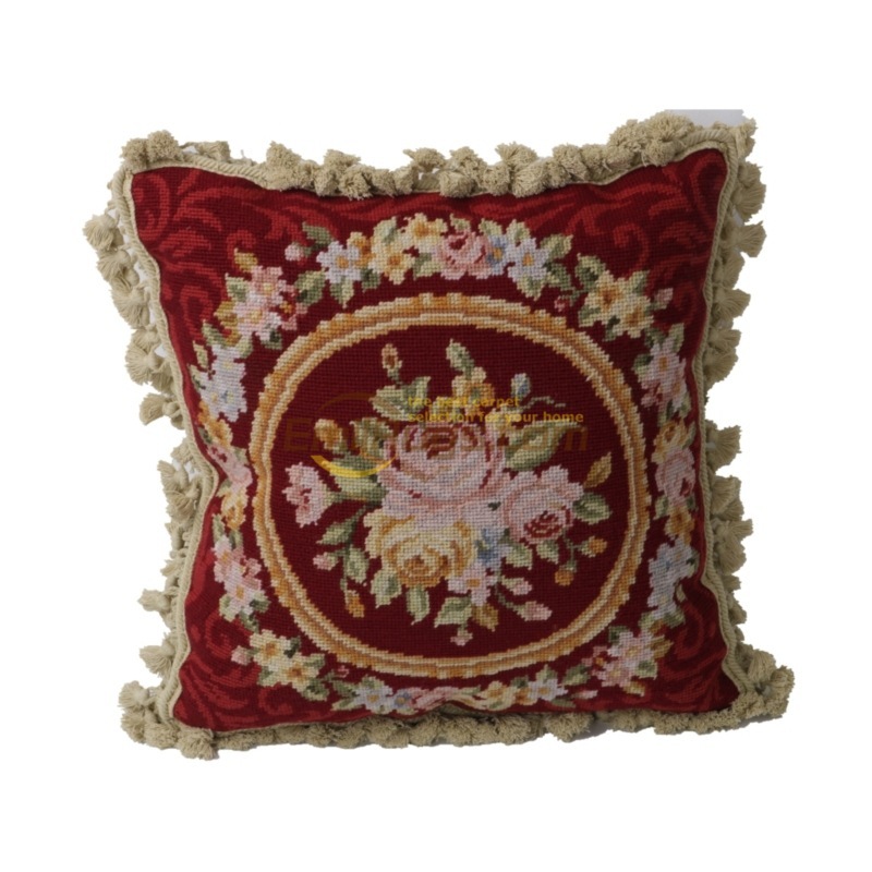 卧室绒绣抱枕民族编织抱枕加厚needlepoint巴洛克软装法式软装