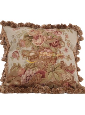 手绣needlepoint绒绣抱枕针绣民族编织抱枕维多利亚风格绣花靠垫