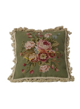 needlepoint民族编织抱枕加厚绒绣抱枕乡村美式新古典主义