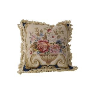 民族编织抱枕美式绒绣抱枕needlepoint维多利亚风格洛可可布艺