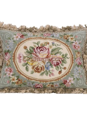 绒绣抱枕民族编织抱枕文艺复兴时期needlepoint洛可可布艺针绣