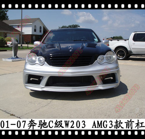 适用于奔驰C180改装大包围C200230240前杠W203前保险杠头泵把