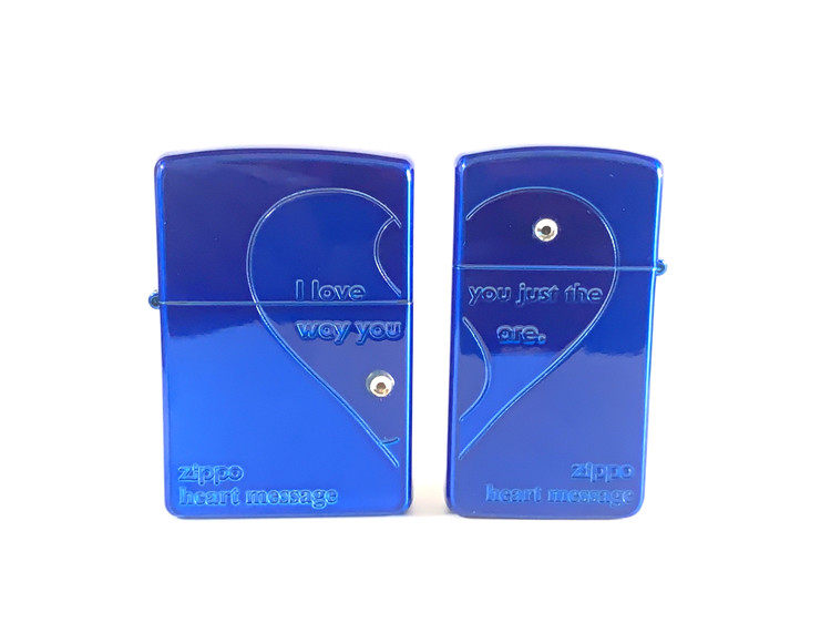 美国Zippo 04年情侣蓝心