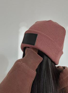 秋冬纯色极简风针织帽冬季帽子包头保暖厚实冷帽25112750