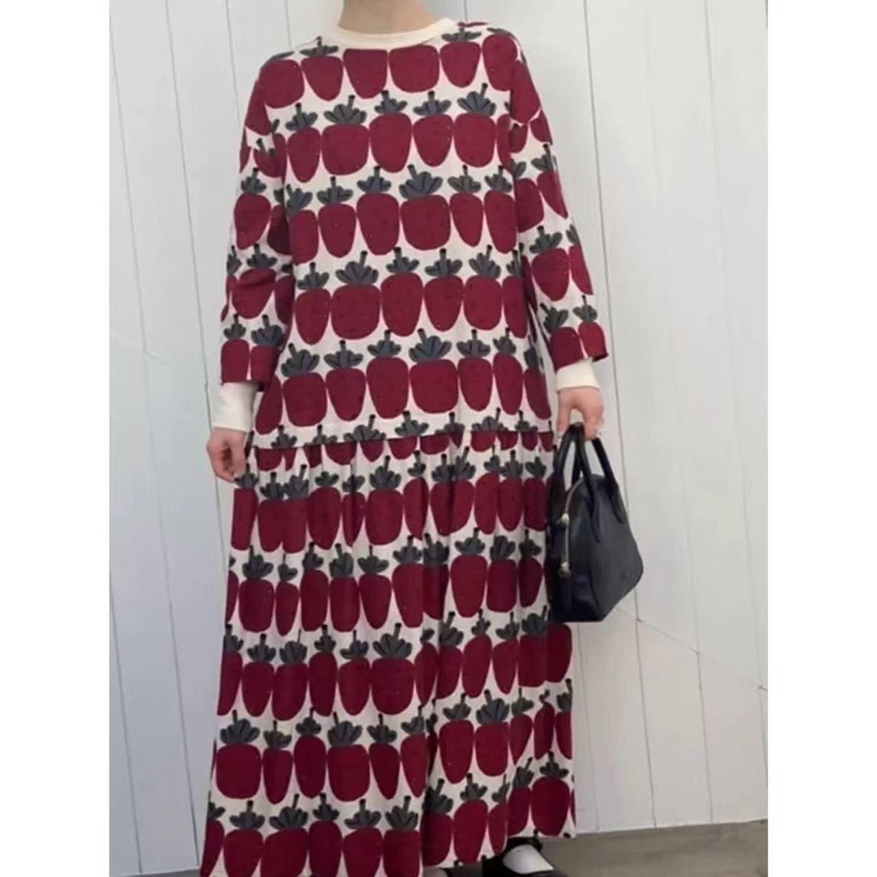 草莓满印 减龄甜美娃娃裙连衣裙 （25041409）