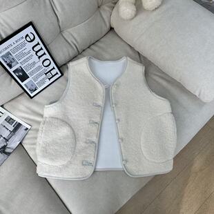 马夹柔软加厚羊羔绒马甲26020342 免烫冬季 冬季 纯色加绒加厚款