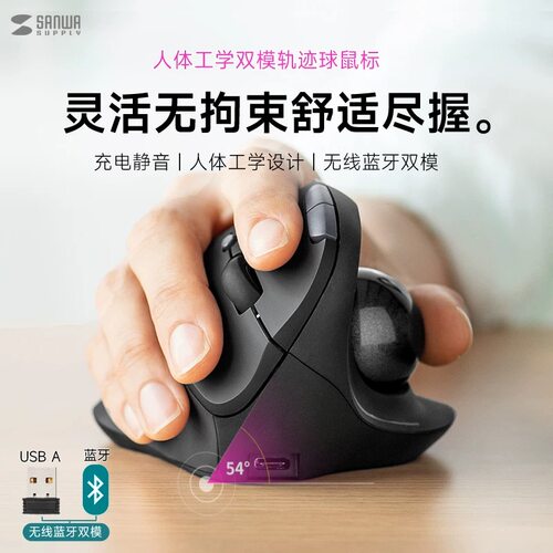 日本SANWA山业轨迹球鼠标双模版