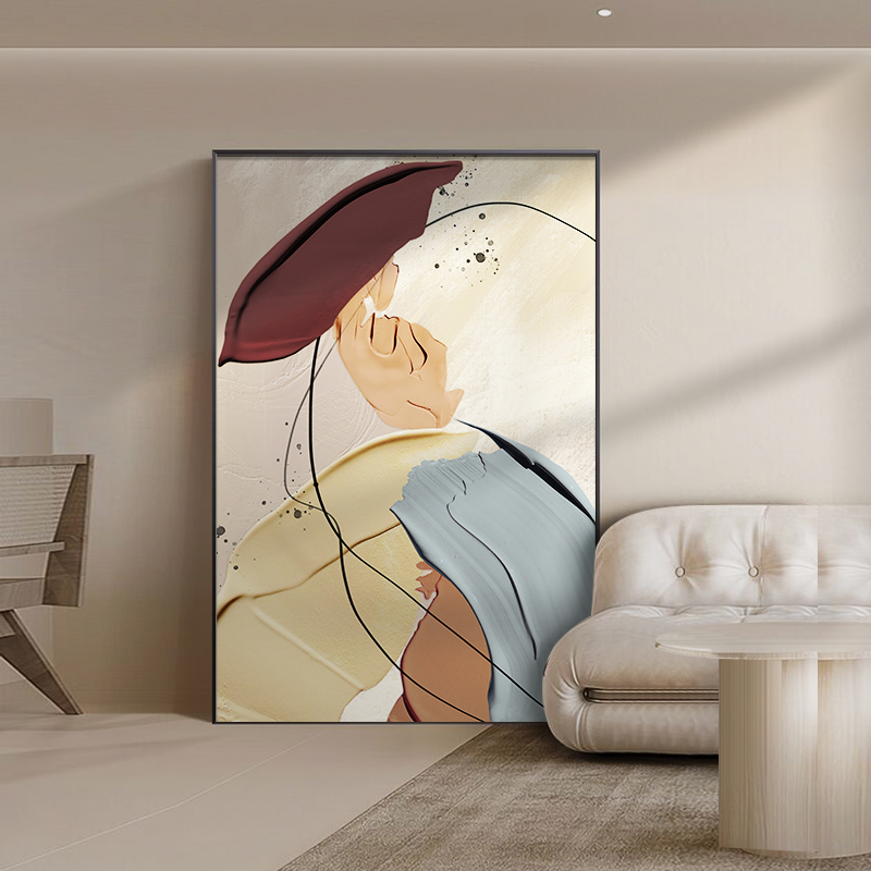 玄关过道装饰画抽象肌理挂画