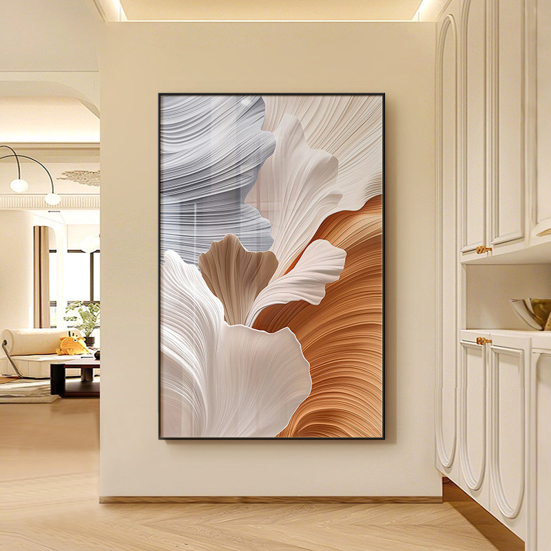 2025新款奶油风客厅装饰画高级感沙发背景墙挂画抽象艺术玄关壁画