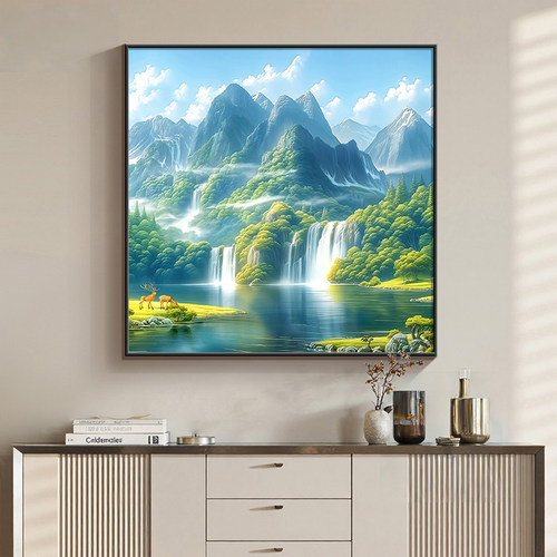 流水生财风景画玄关走廊过道