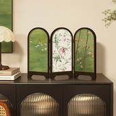 小清新绿色飞燕桌面客厅屏风摆件画法式 餐厅餐边柜斗柜装 饰品摆画