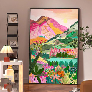 北欧多巴胺风景装 饰画马蒂斯客厅挂画小众抽象民宿酒店餐厅墙壁画