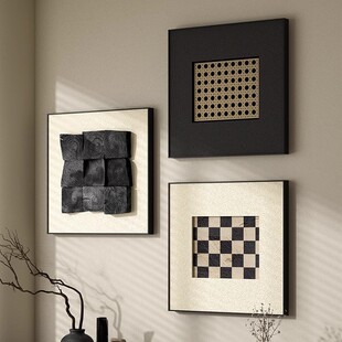 中古风客厅装饰画小众艺术餐厅组合壁画法式复古卧室挂画