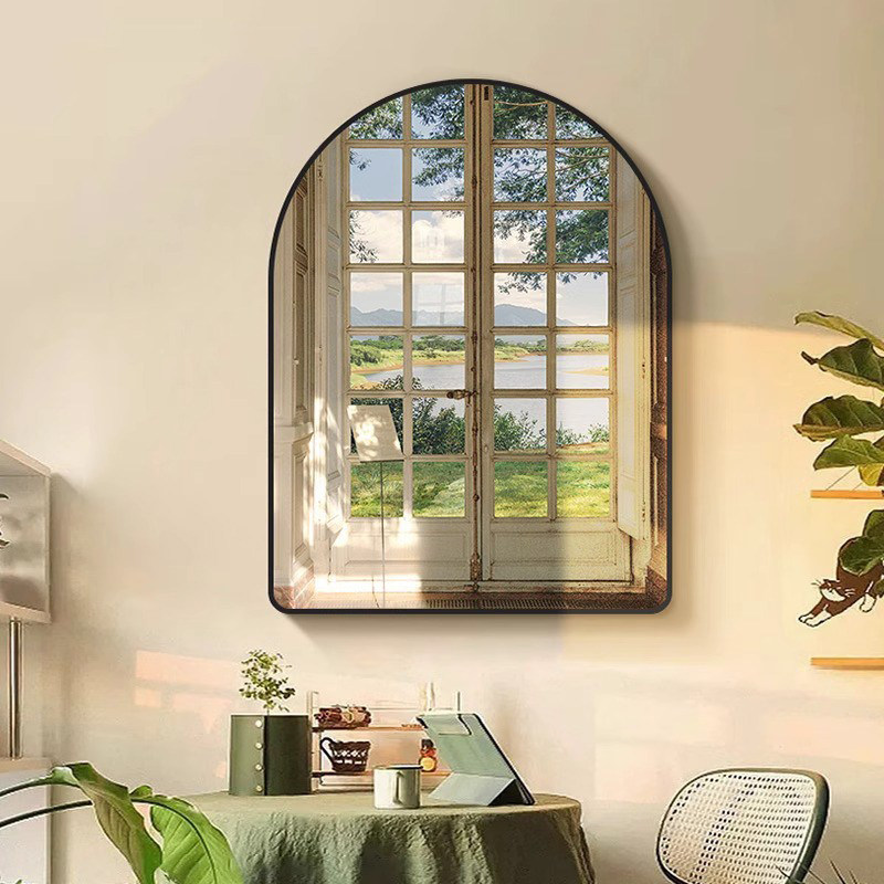 假窗户小清新风景装饰画法式拱形客厅玄关背景墙挂画北欧卧室壁画