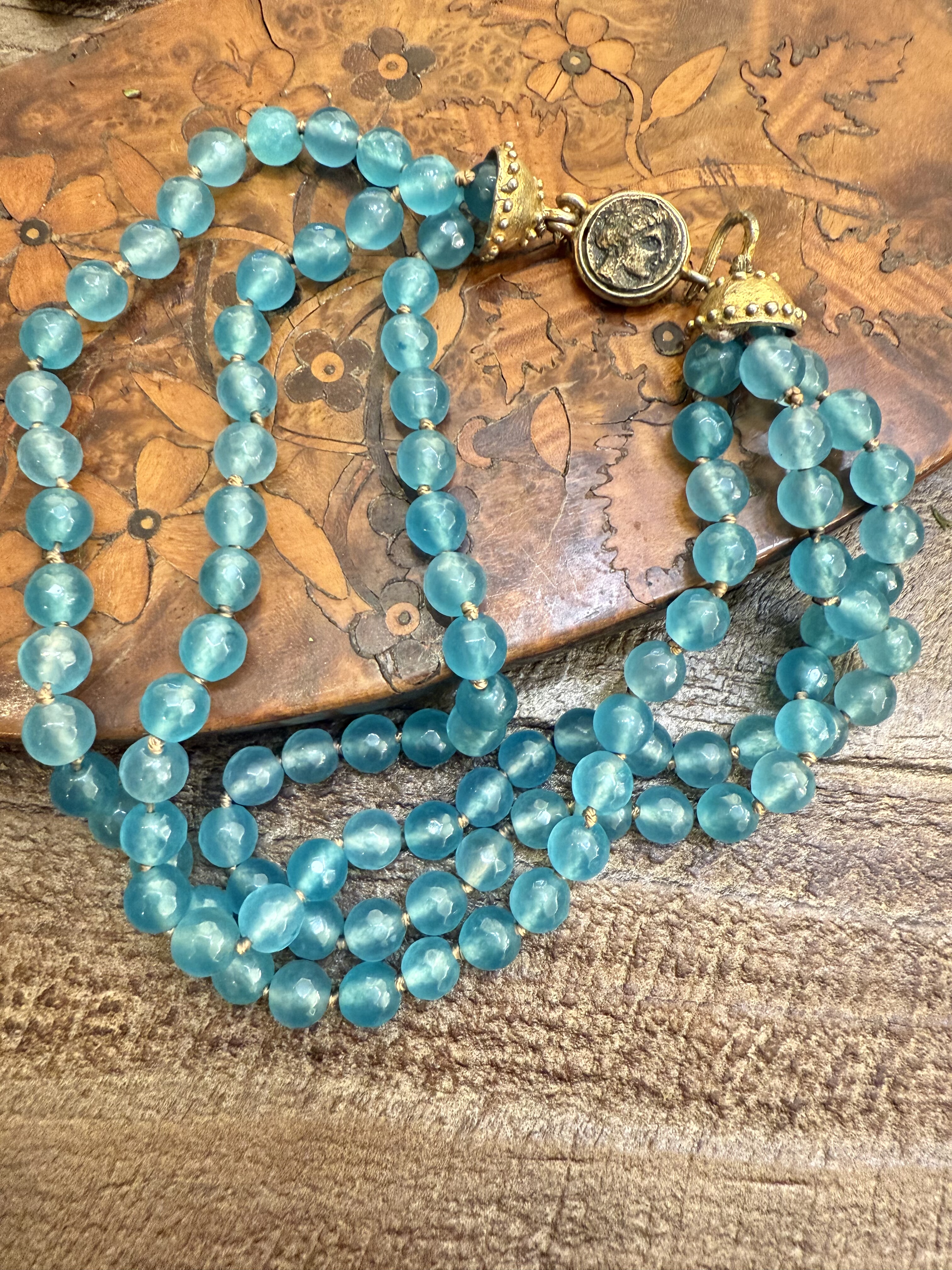 中古默认微瑕不退不换  多层原石项链 choker 意大利