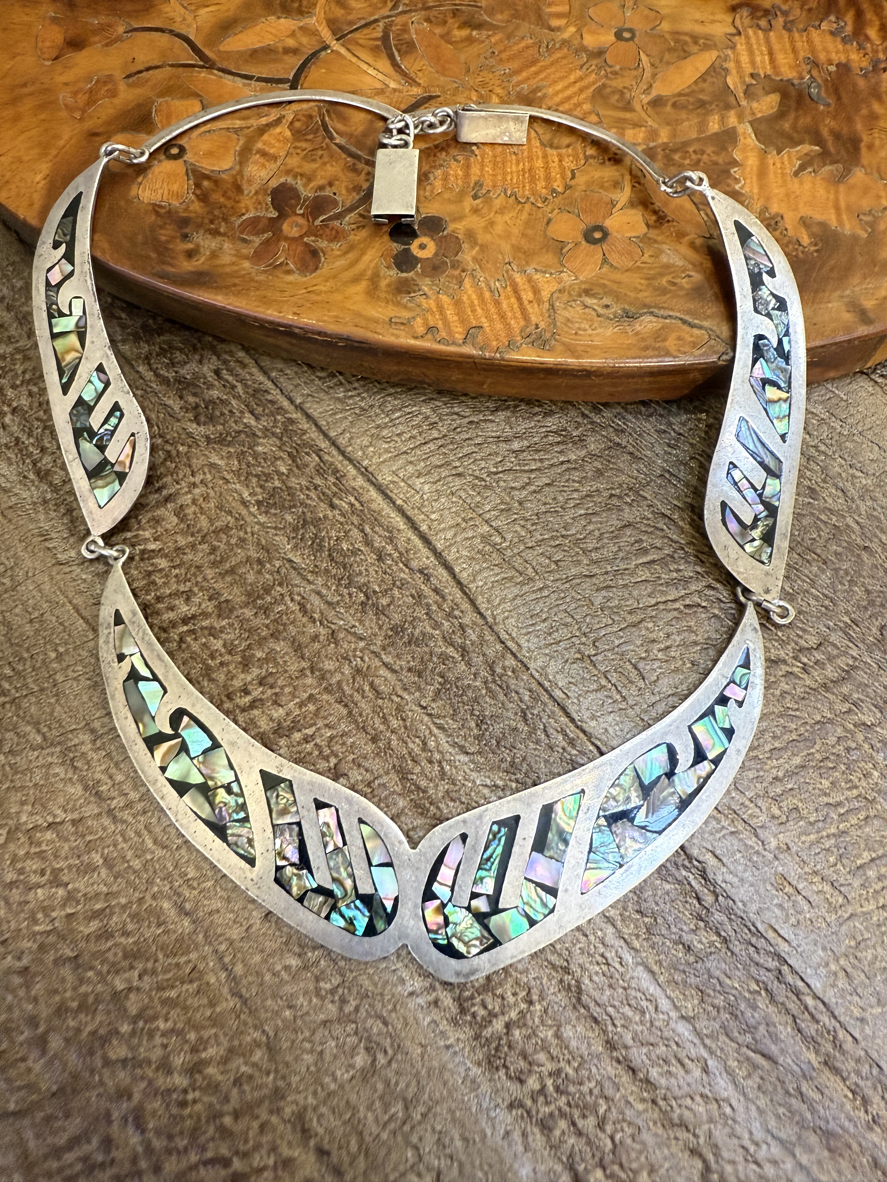 中古不完美不退不换  鲍贝墨西哥银项链