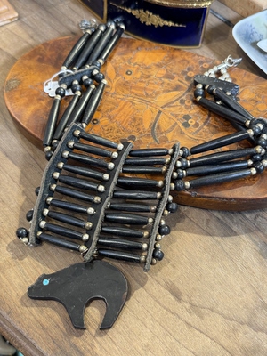 中古默认微瑕不退不换  手工印第安部落项链