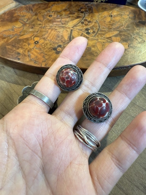 中古默认微瑕不退不换  老琉璃银耳夹 意大利