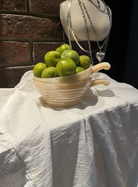 Vintage美国FireKing火王单柄汤碗