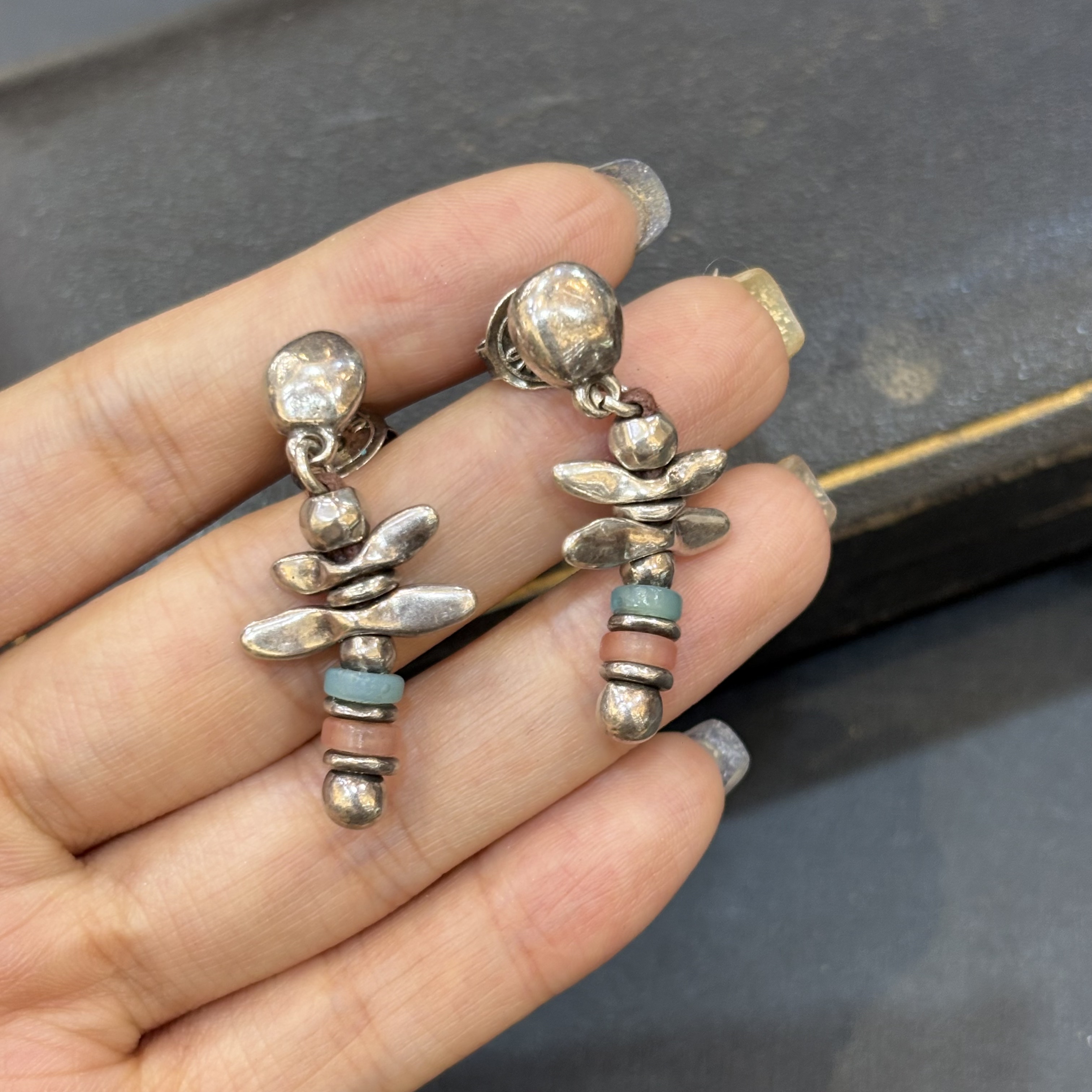 中古默认微瑕不退不换 西班牙uno de 50蜻蜓耳环
