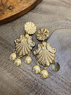 中古默认微瑕不退不换 素金耳夹 薄款 意大利