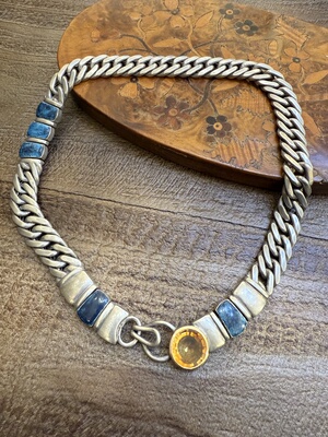 中古默认微瑕不退不换  银项链 83.9g 意大利