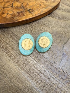 中古默认微瑕不退不换 品牌天然元素打标耳夹 意大利