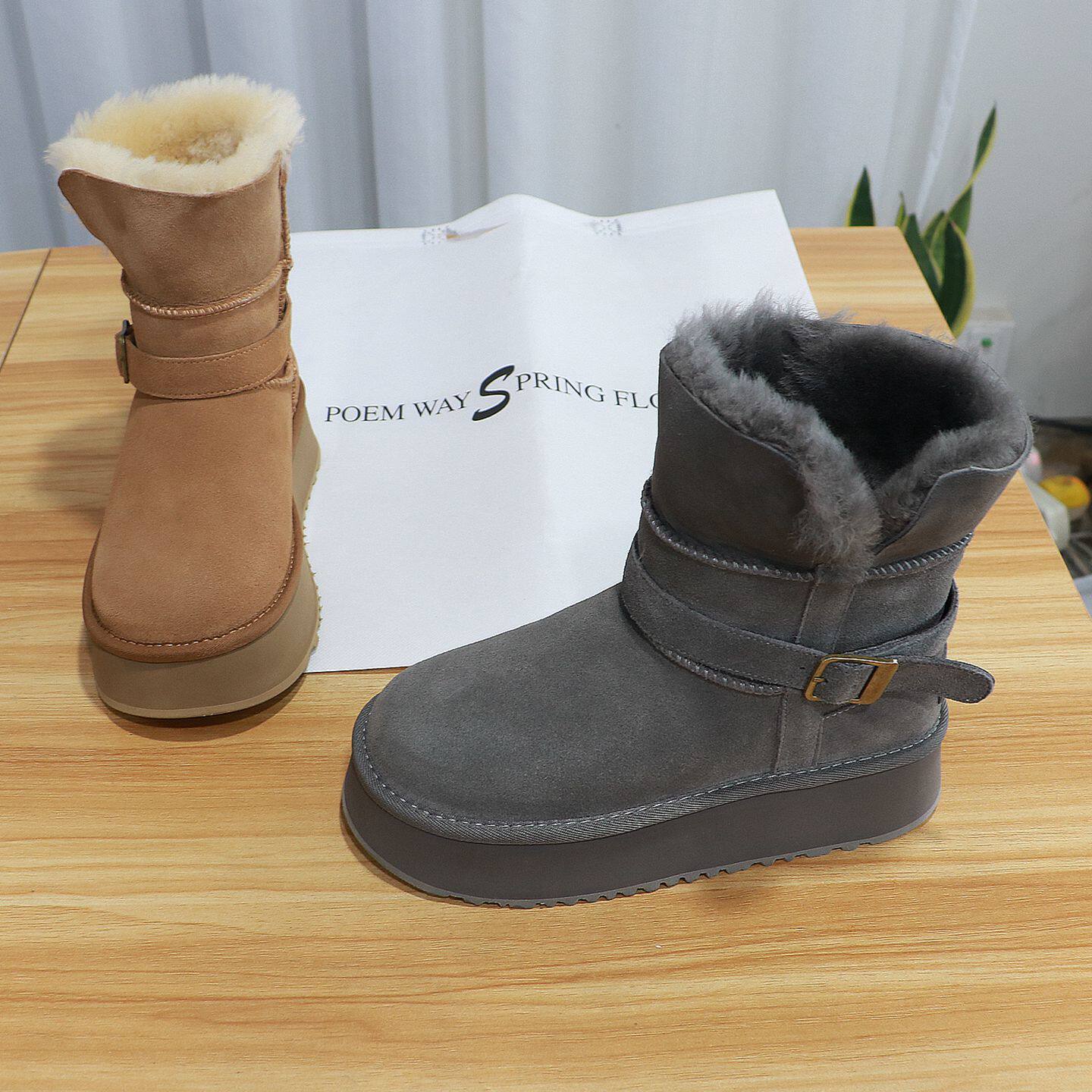 诗路花语V6M雪地靴厚底保暖棉靴