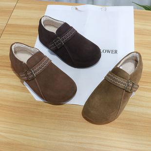 661 皮带扣休闲增高乐福鞋 2622 2025秋冬反绒皮勃肯鞋 诗路花语女鞋